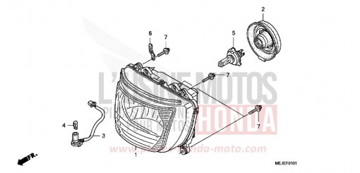 SCHEINWERFER (CB1300S/SA) CB1300SA7 de 2007